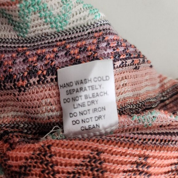 Signature 8 Colorful Knit Cardigan Sweater Zigzag Medium Boho Festival - Picture 10 of 13